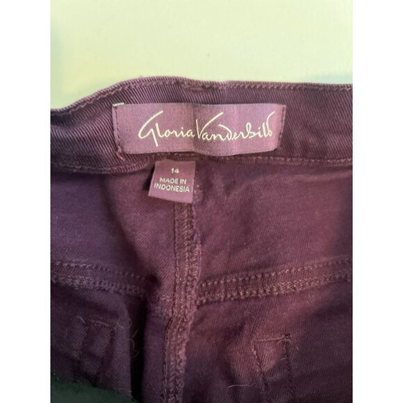 Gloria Vanderbilt Amanda Sz 14 Eggplant Purple Jeans Straight - Picture 9 of 11